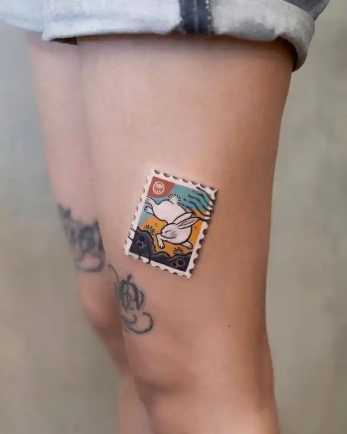 15 Pictures of Colorful Tattoos That Look Like A Sticker That Is Pasted on The Skin