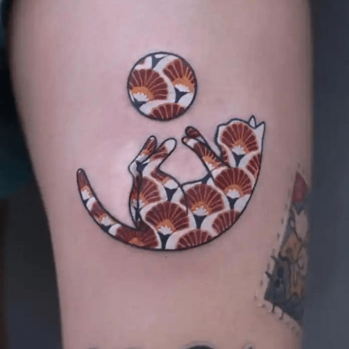 15 Pictures of Colorful Tattoos That Look Like A Sticker That Is Pasted on The Skin