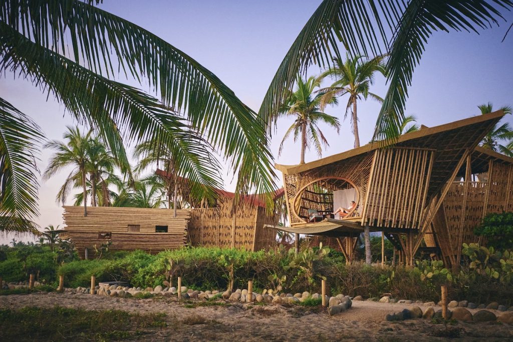 Bamboo Treehouses in Playa Viva with Stunning Roof Designs Inspired by Graceful Mobula Rays Inspired 